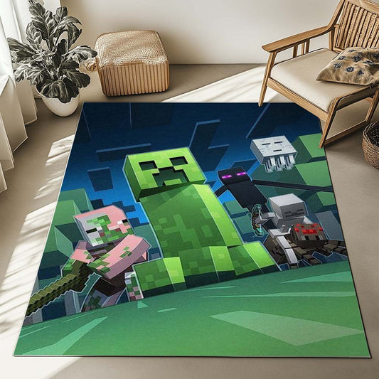 Minecraft Villain Creeper Spider Enderman Rug