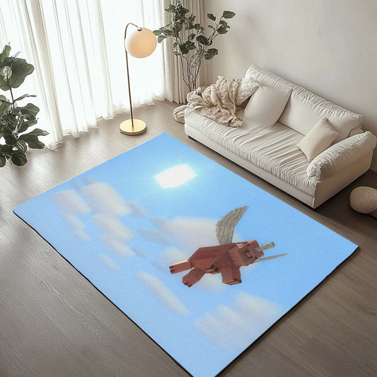 Minecraft When pigs fly Rug