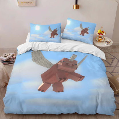 Minecraft When pigs fly Duvet Cover 2