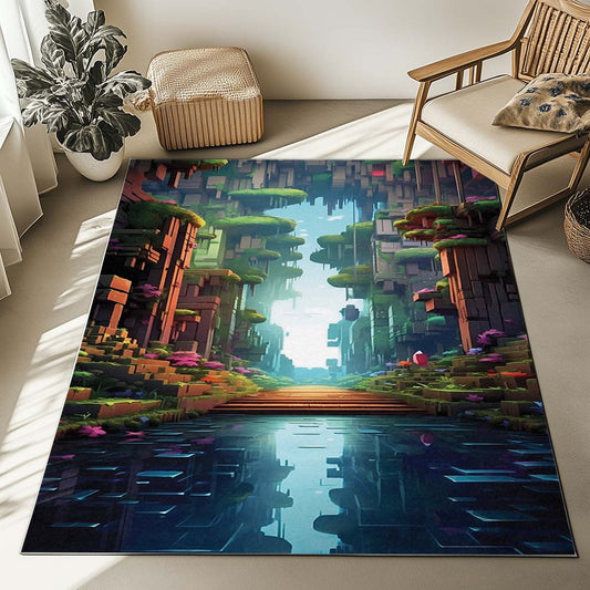 Minecraft world background Rug