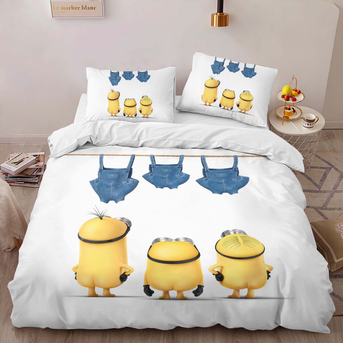 Minions With Three Characters Bob Stuart Kavin Duvet Cover 2