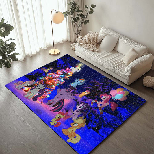 My Little Pony All Characters And Christmas Tree Rug
