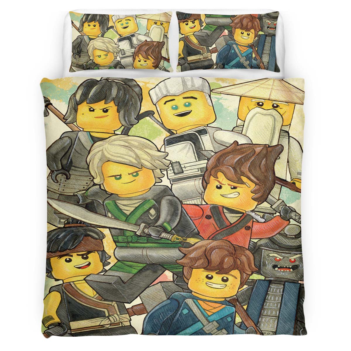 Ninjago All Characters 1015 Duvet Cover