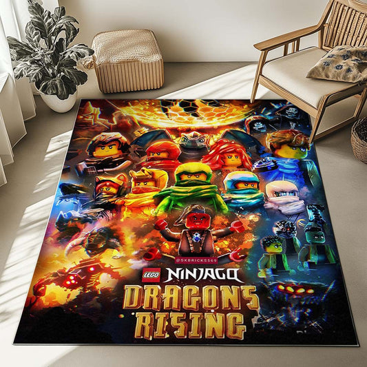 Ninjago All Characters Dragons Rising Rug