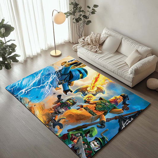 Ninjago All Characters Fight 1010 Rug