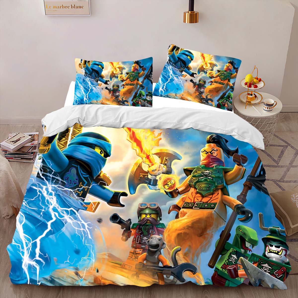 Ninjago All Characters Fight 1010 Duvet Cover 2