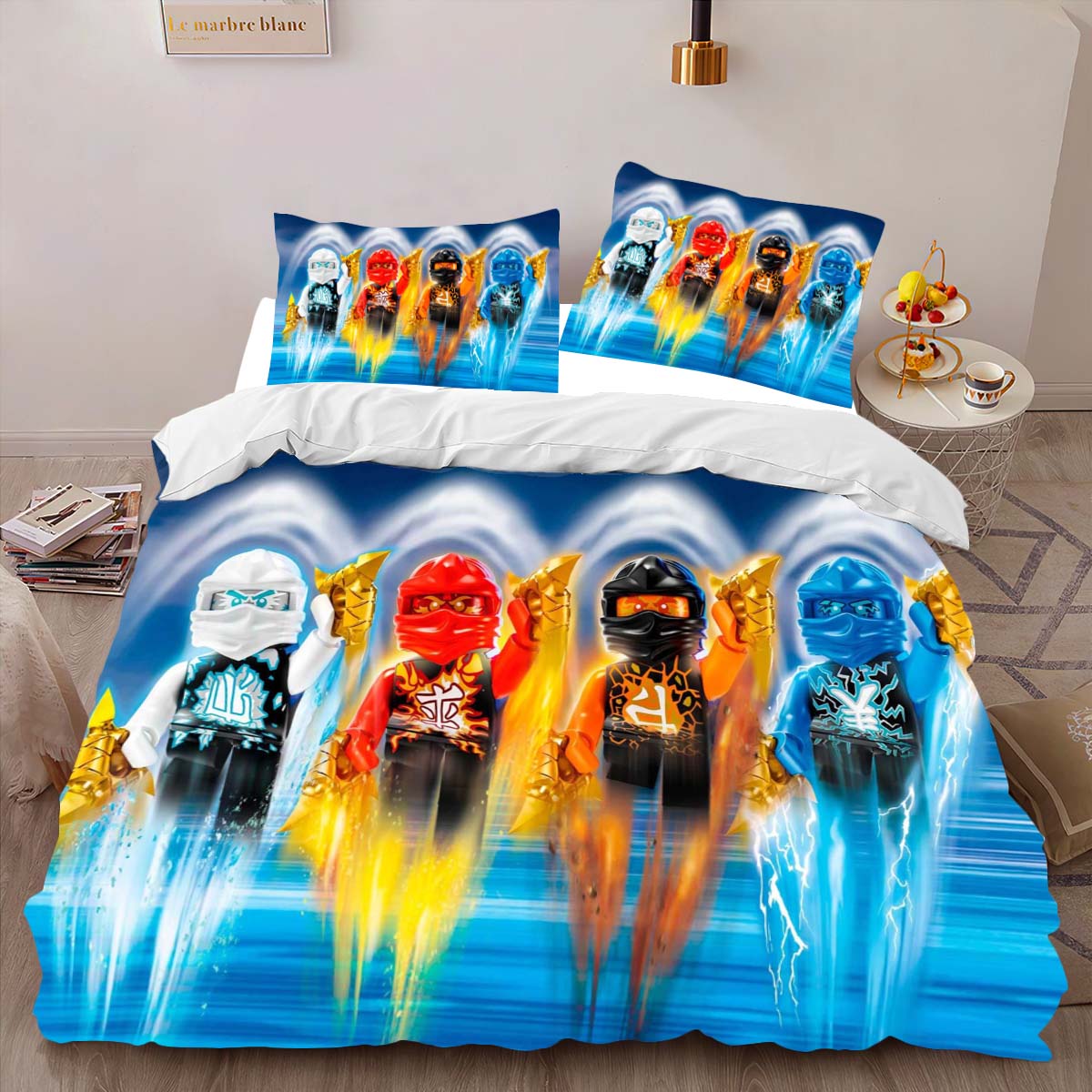 Ninjago All Characters Fight 1011 Duvet Cover 2