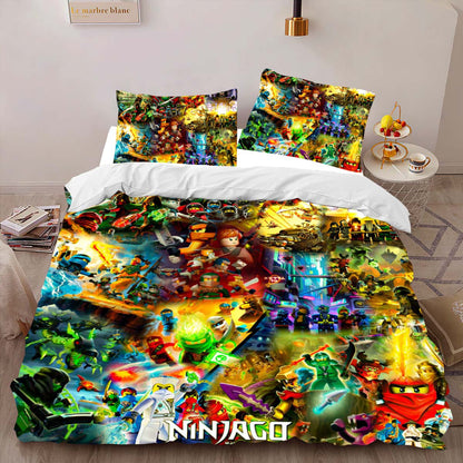 Ninjago All Characters Fight 1016 Duvet Cover 2