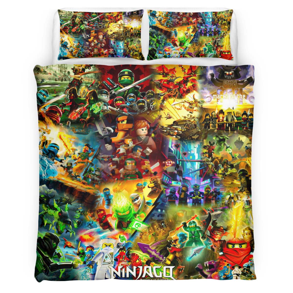 Ninjago All Characters Fight 1016 Duvet Cover