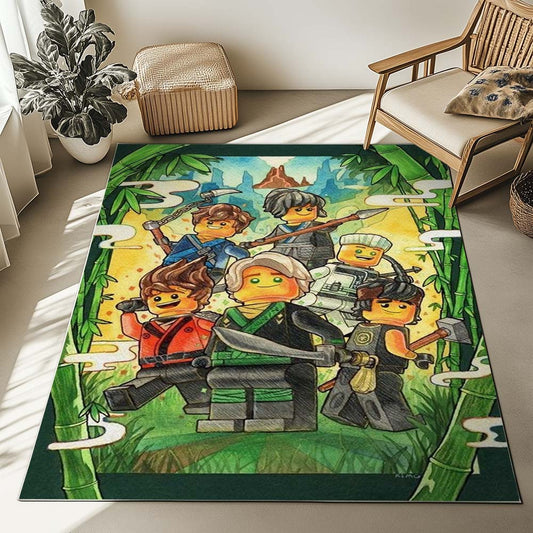 Ninjago All Characters Fight 1019 Rug