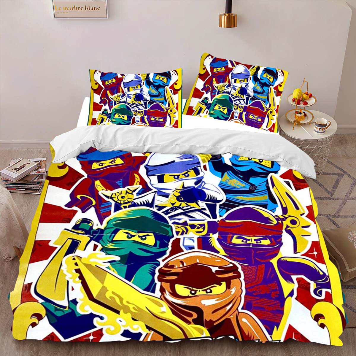 Ninjago All Characters Fight Masters of Spinjizu Duvet Cover 2