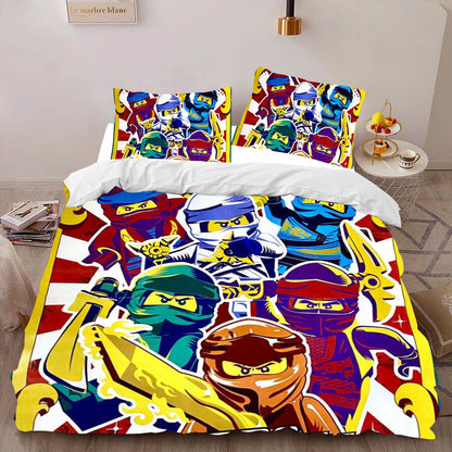 Ninjago All Characters Fight Masters of Spinjizu Duvet Cover 2