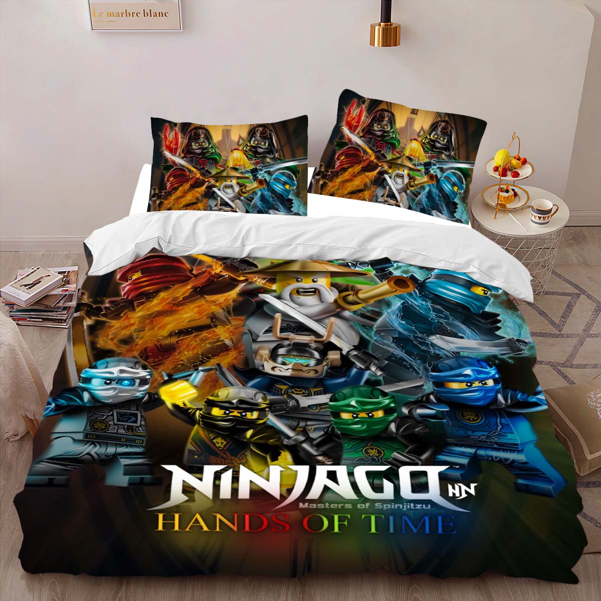 Ninjago Hands of Time All Characters LLoyd Jay Kai Zane Nya Cole Master Wu Duvet Cover 2