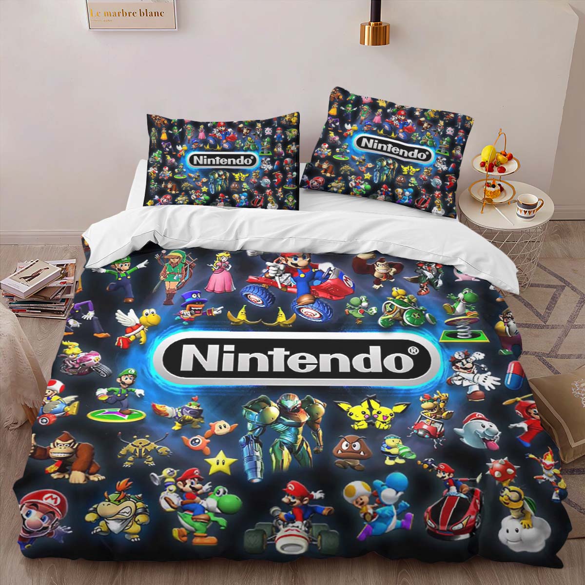 Nintendo Charaters in game Duvet Cover 2