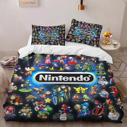 Nintendo Charaters in game Duvet Cover 2