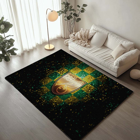 Norwich City FC EFL Championship Green Checkered Rug