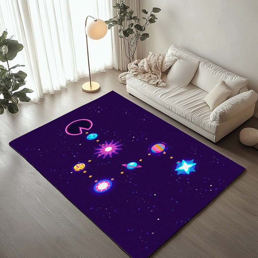 Pacman Game Galaxy Style Rug