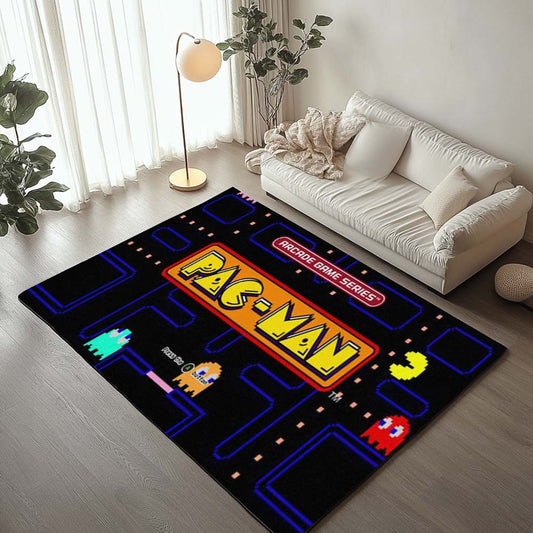 Pacman Game Icon and Ghosts Rug