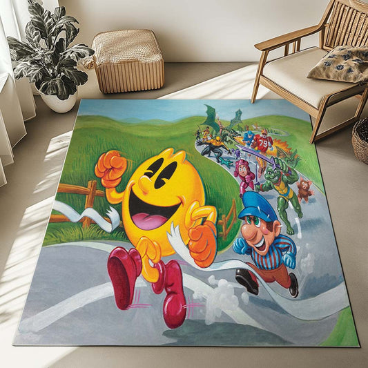 Pacman and Nintendo game characters Rug