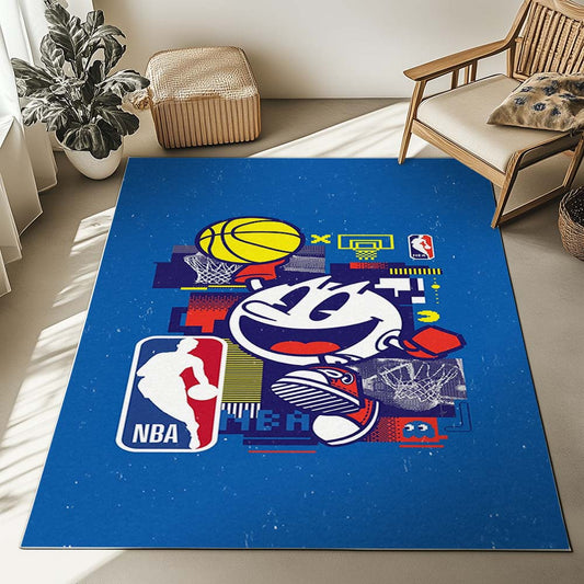 Pacman icon playing sports games Rug