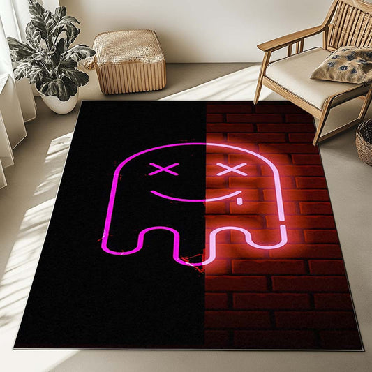 Pacman with Neon Light Rug