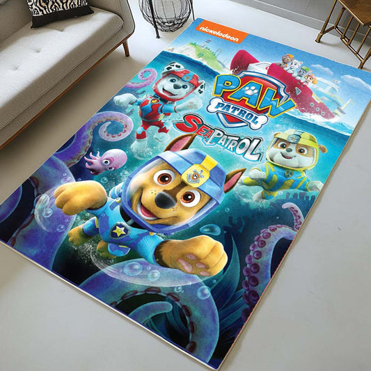 Paw Patrol All Characters under sea Rug