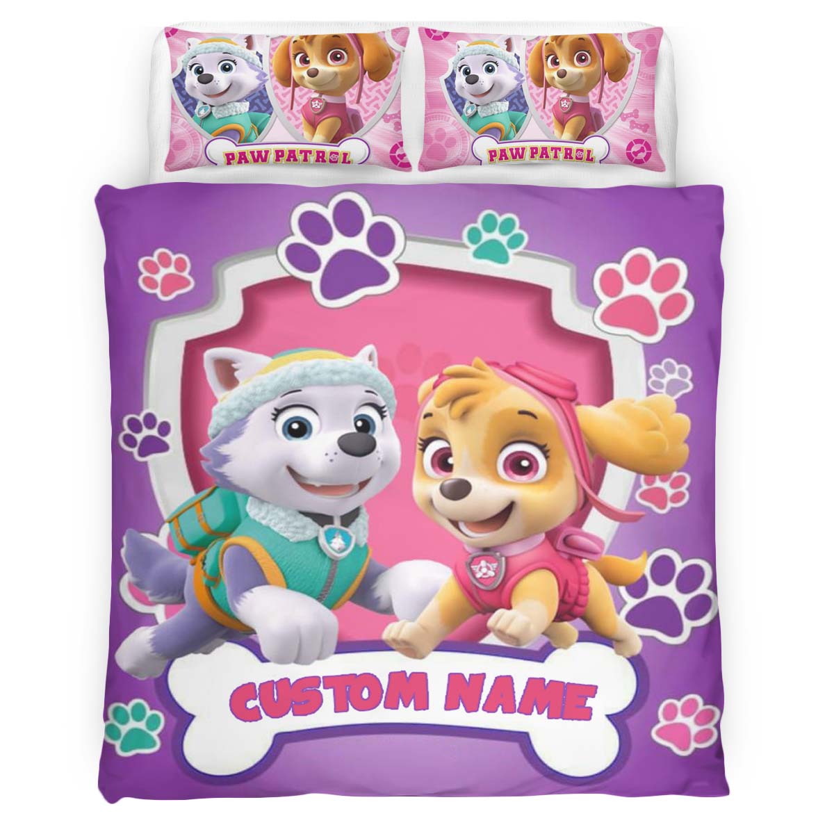 Paw Patrol Everest and Skye Custom Duvet Cover