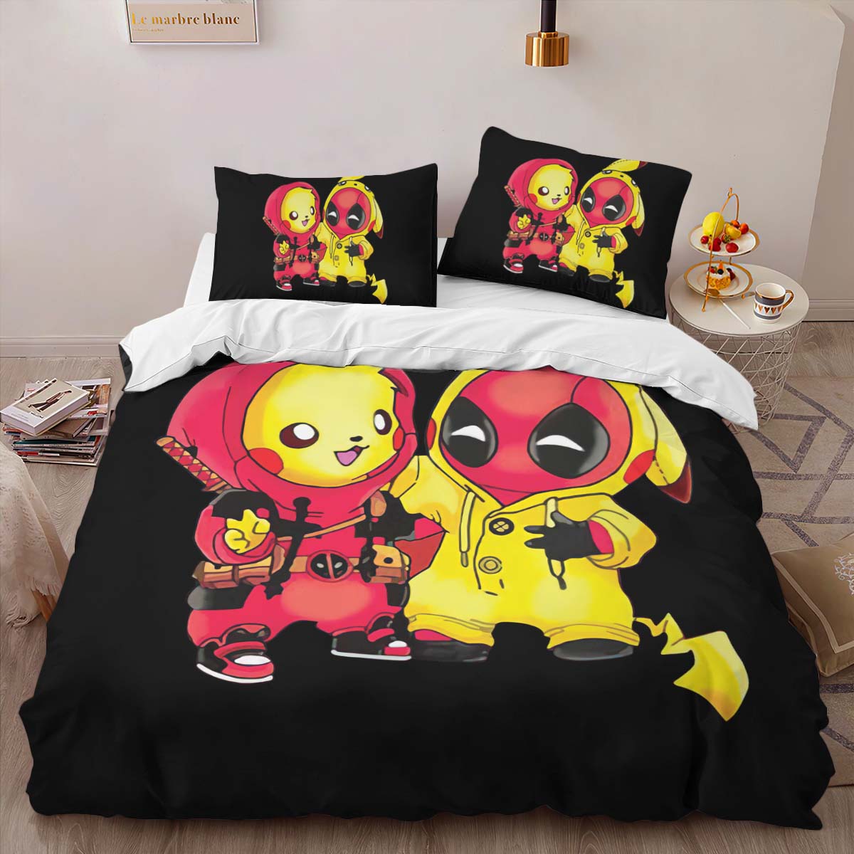 Pikachu And Deadpool Duvet Cover 2