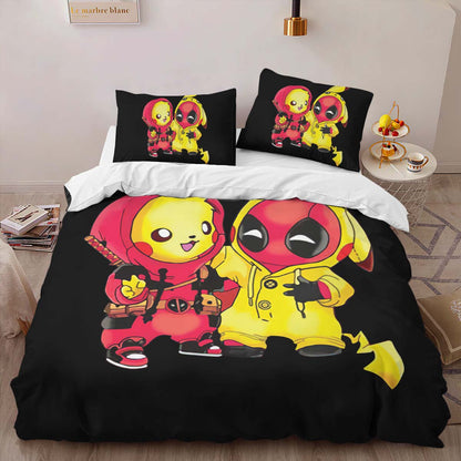 Pikachu And Deadpool Duvet Cover 2