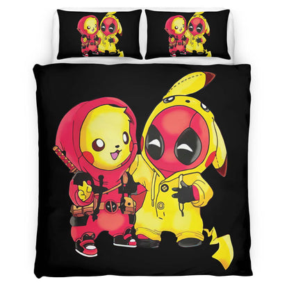 Pikachu And Deadpool Duvet Cover