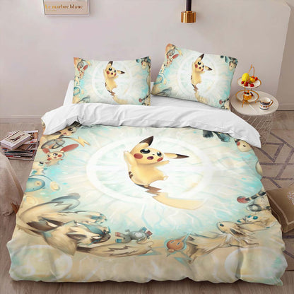 Pikachu And Eevee Evolutions Pokemon Duvet Cover 2
