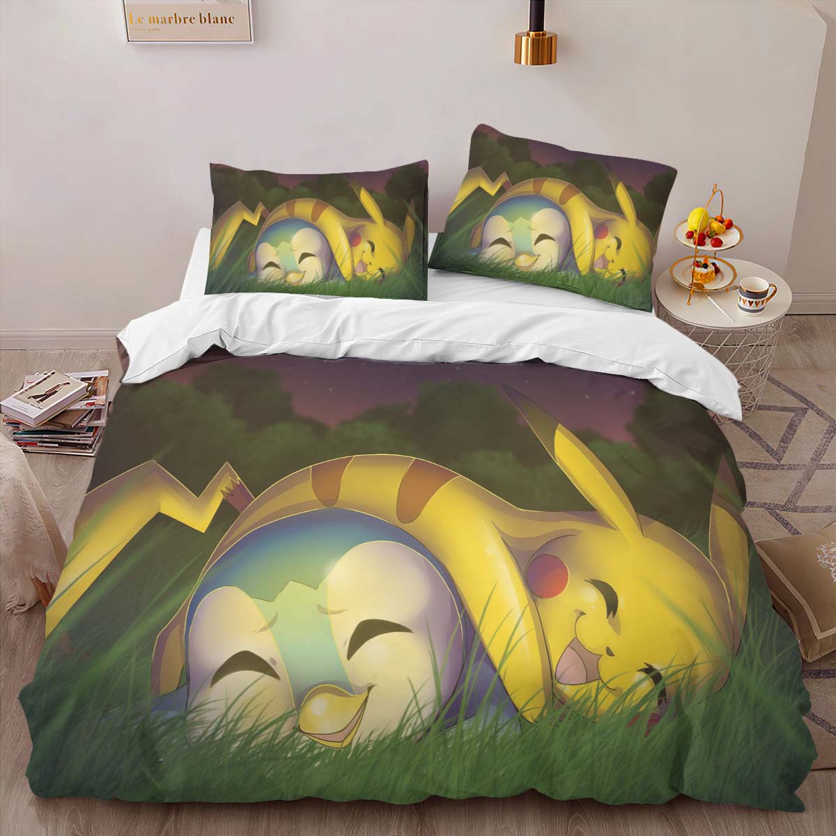 Pikachu And Pochama Pokemon Duvet Cover 2