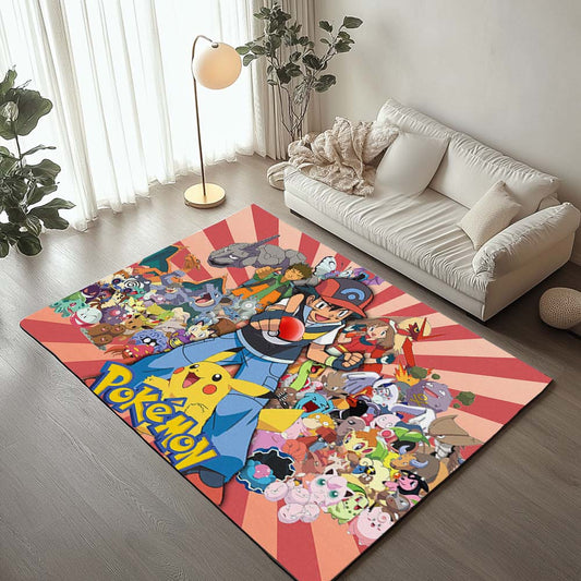 Pikachu Detective All Characters 3 Rug