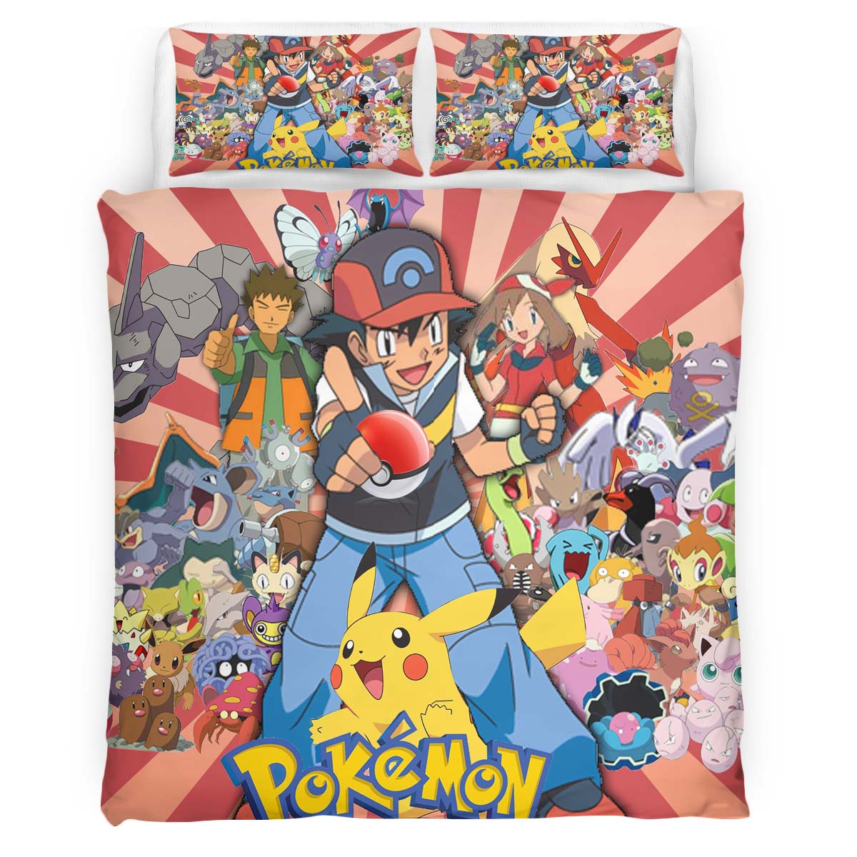 Pikachu Detective All Characters 3 Duvet Cover