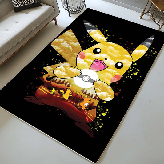 Pikachu Electric Evolution Painting Rug
