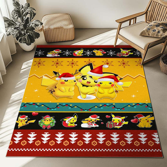 Pikachu Pokemon Merry Christmas Rug