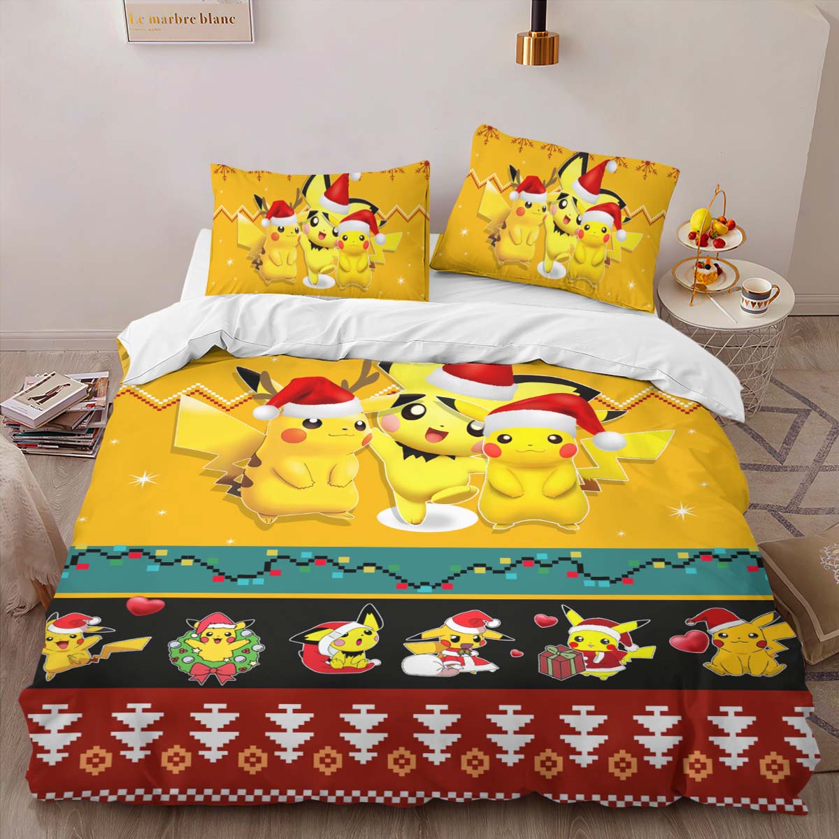 Pikachu Pokemon Merry Christmas Duvet Cover 2