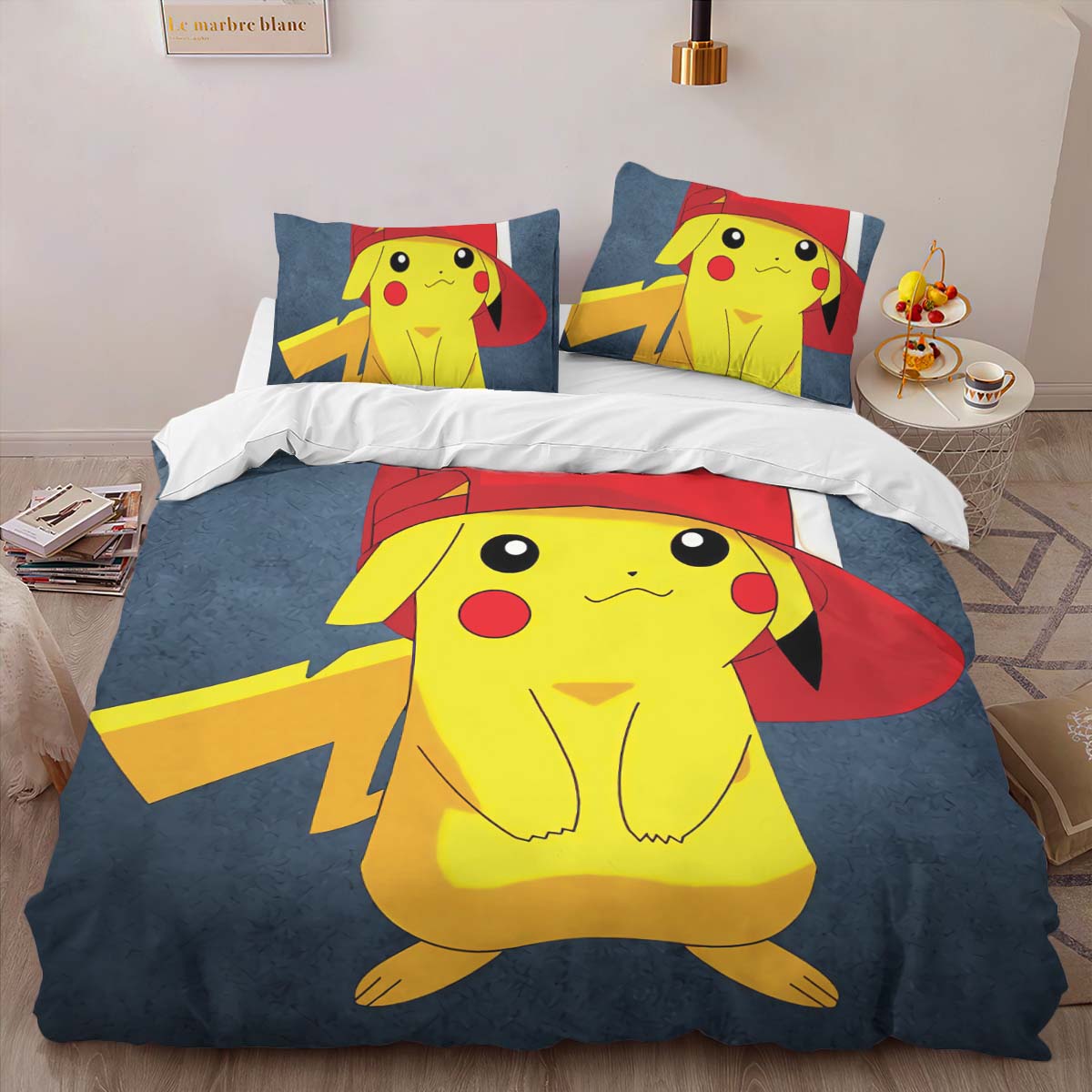 Pikachu with hat cute Duvet Cover 2