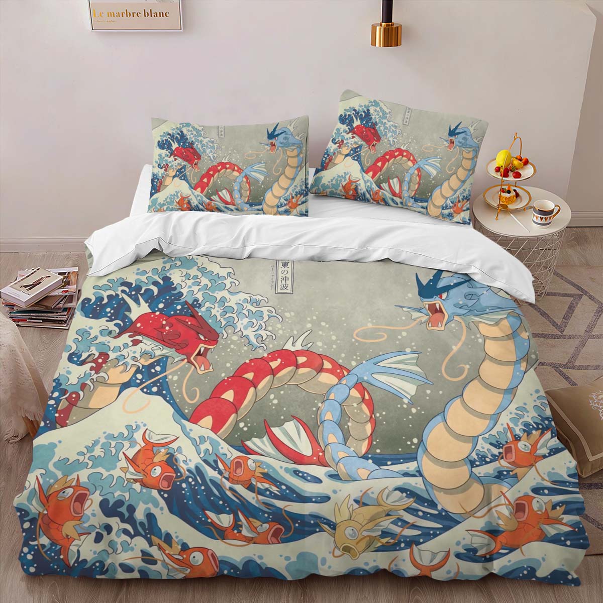 Pokemon All Characters Gyarados Duvet Cover 2