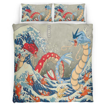 Pokemon All Characters Gyarados Duvet Cover