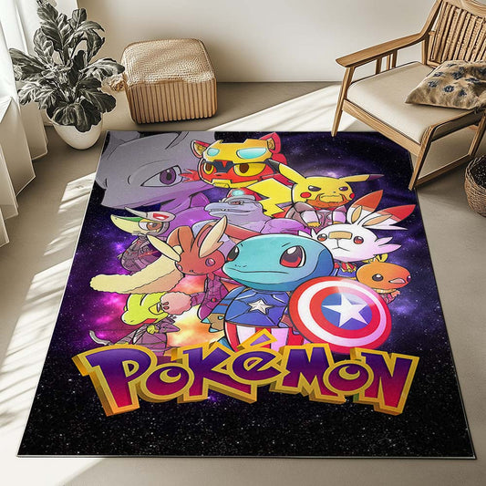 Pokemon Marvel Characters Rug