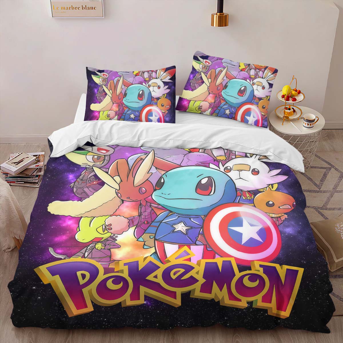 Pokemon Marvel Characters Duvet Cover 2