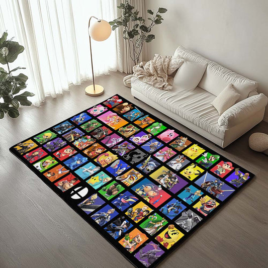 Pokemon Pikachu and All Characters in Nintendo Game Rug