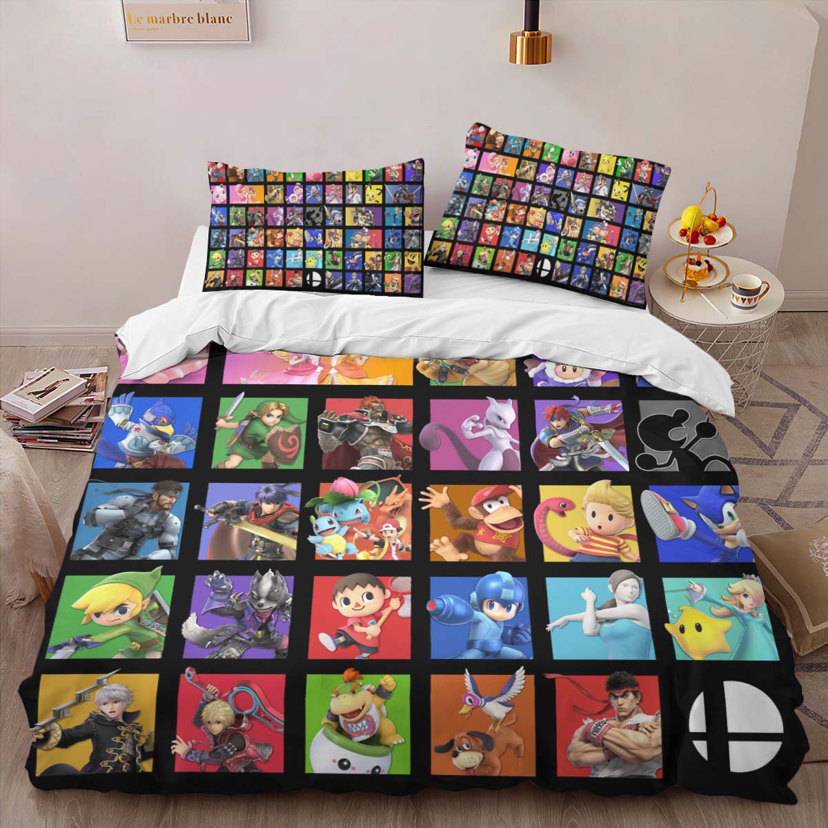 Pokemon Pikachu and All Characters in Nintendo Game Duvet Cover 2