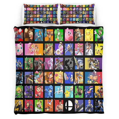 Pokemon Pikachu and All Characters in Nintendo Game Duvet Cover