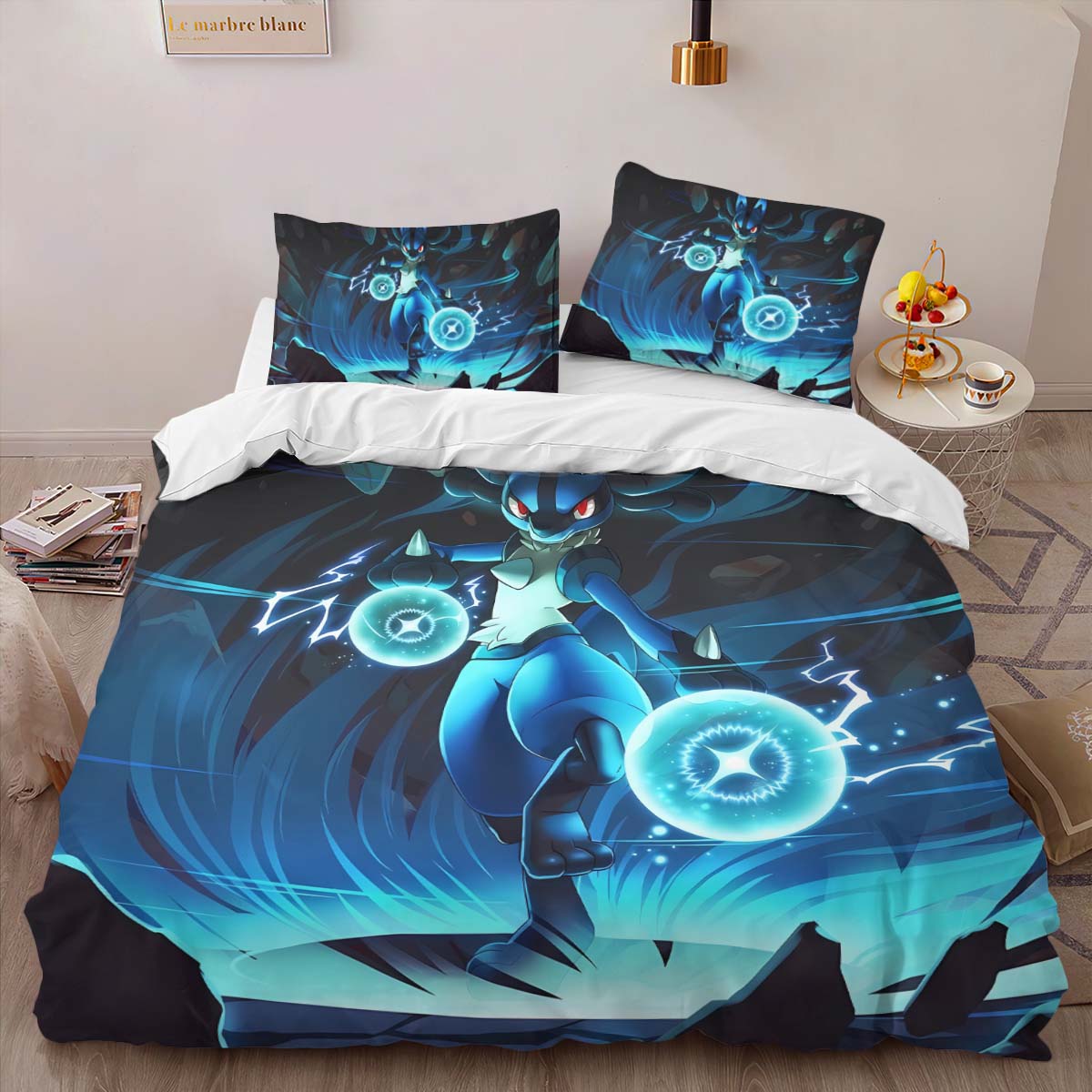 Pokemon Roku the Lucario Duvet Cover 2