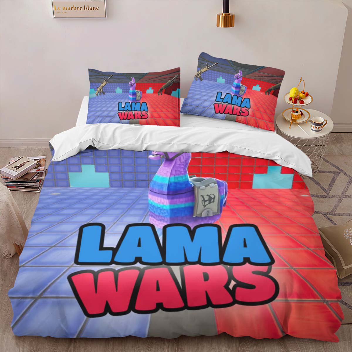 Red vs Blue Lama Wars Duvet Cover 2