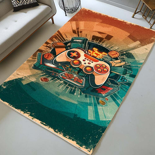Retro Vintage Control Gaming Rug