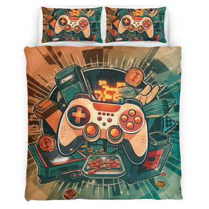 Retro Vintage Control Gaming Duvet Cover