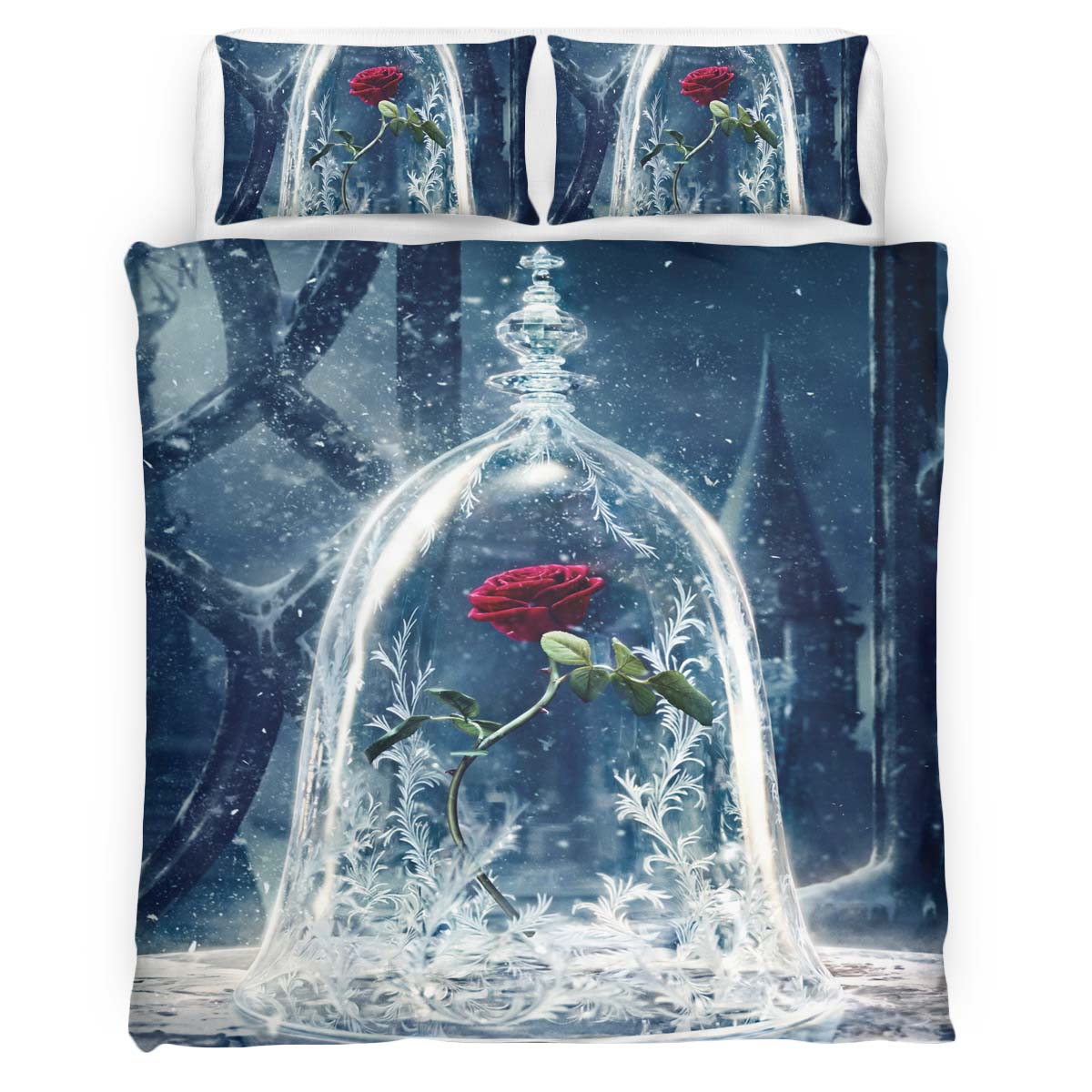 Rose Beauty And The beast Forever Love Duvet Cover